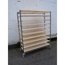 Ausbackwagen 10 x 120 x 40 cm Edelstahl mit 10 Holzrosten NEU